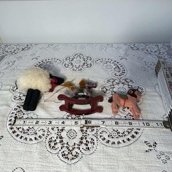 Vintage Lamb,  Lion & Rocking Horse Christmas ornaments - Picture 7 of 10